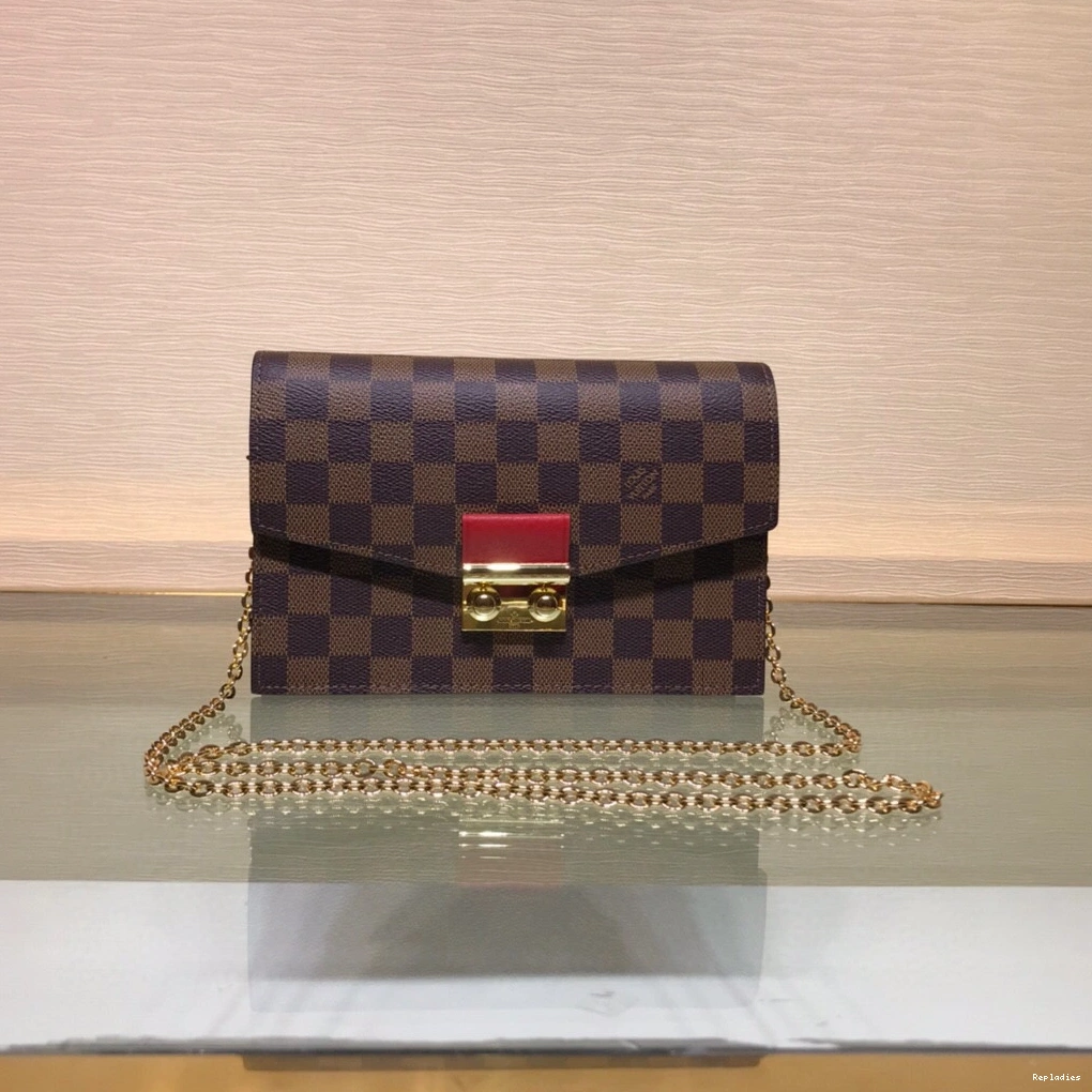 Fake Louis Bags VUITTON LOUIS CHAIN CROISETTE WALLET 0723